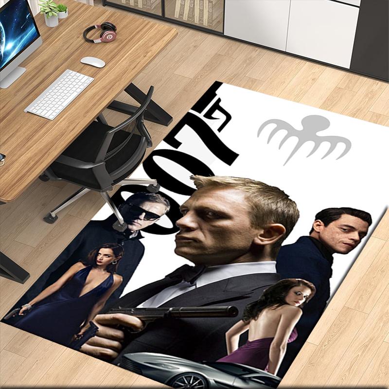 007 James Bond Printed Carpet, for Office Chair Living Room Bedroom Kitchen Room Decor Gifts.