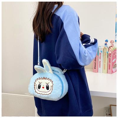Bolsa transversal de ombro único Labu para meninas, coelho de grande capacidade, brinquedo de pelúcia Mart, porta-moedas infantil