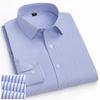 6XL Work Blue White Shirt Long Sleeves Men Formal Shirt Long Sleeve Office Solid Color Classic Striped Fashion Business Pocket