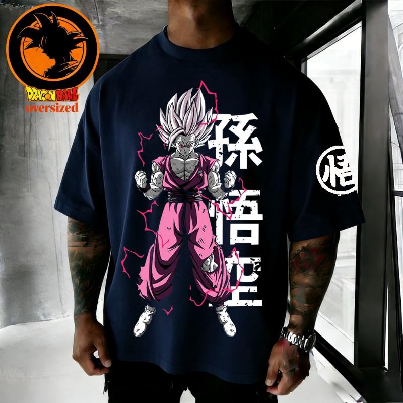 2026 Summer Dragon Ball Retro High Quality Cotton Men's T-shirt Oversized Son Goku Printed Unisex Children's Casual Shirt.