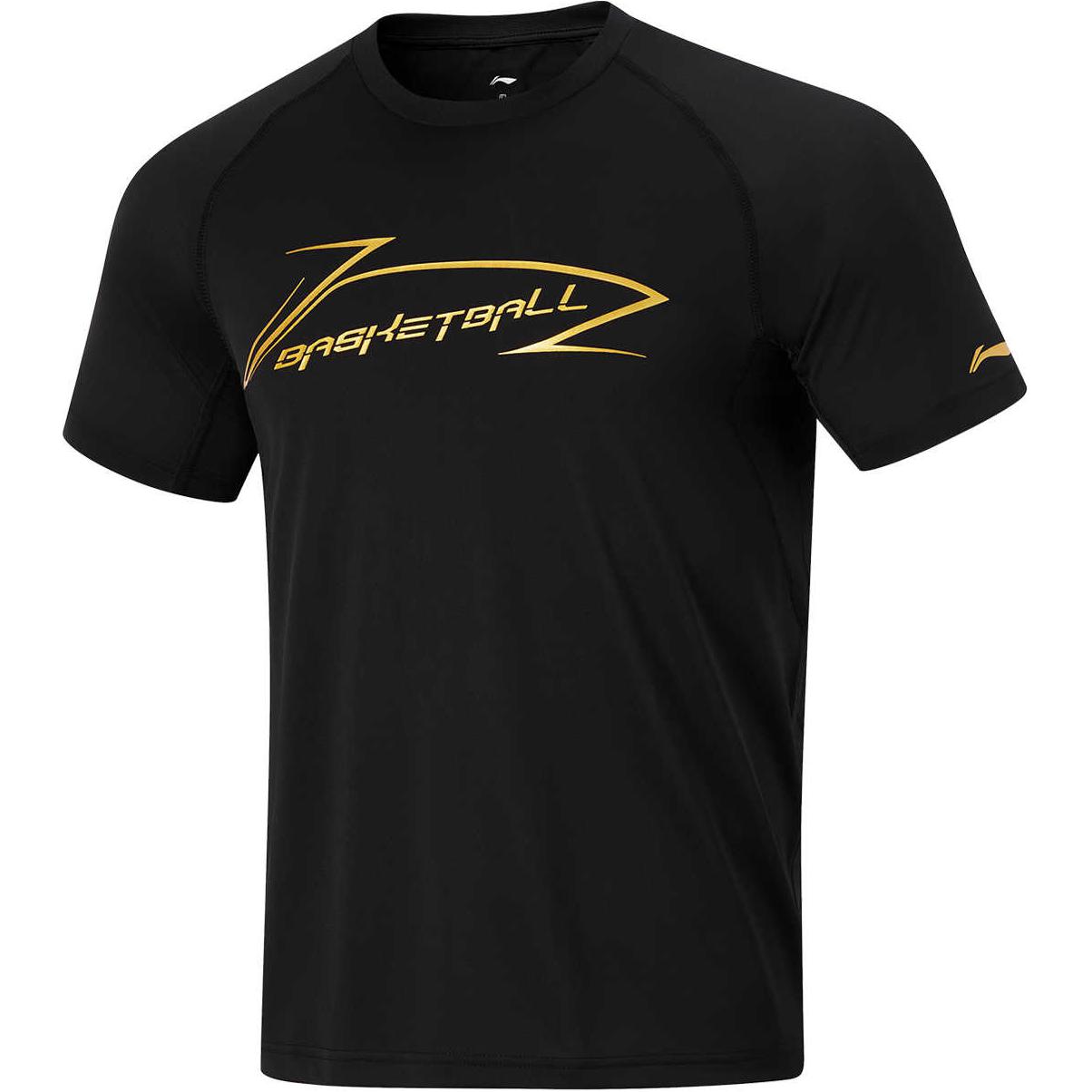 

Li-Ning Professional Basketball Series Letter Casual Comfortable Round Neck Short Sleeve T-Shirt Men Tops Black ATSU559-1 M