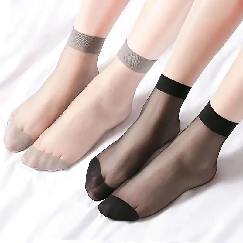 5/20Pairs Women Socks Soft Socks Woman Summer Ultrathin Silk Breathable Sock Casual Lightweight Female Transparent Boat Socks
