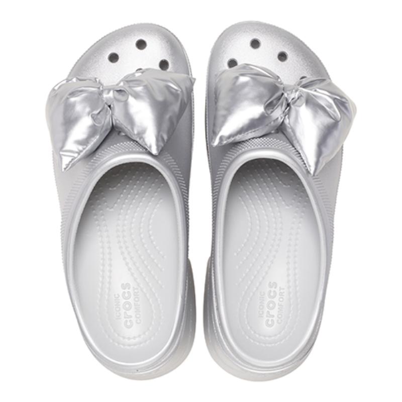 Crocs EVA Meerjungfrau Schleife Sandale 9,2cm Damen Metallic Silber