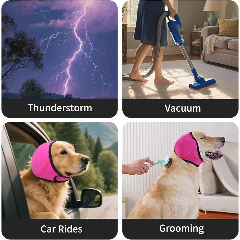 Beauty Waterproof Dog Earmuffs Adjustable Anti Anxiety Ear Protection Device Noise Reducing Pet Earmuffs for Bathing Rain Fireworks and Thunderstorms