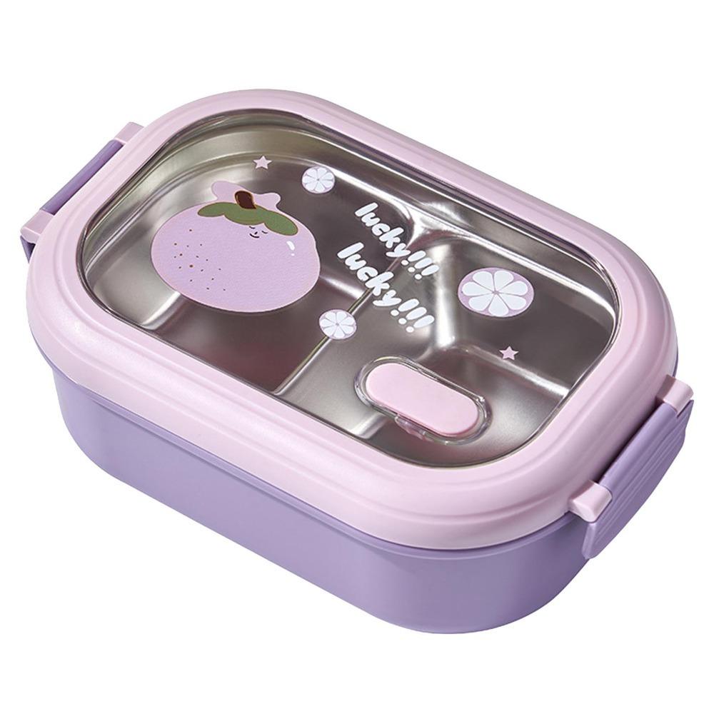 2 Compartments Lunch Storage Container Stainless Steel Food Container Thermal Lunch Box  For Travel