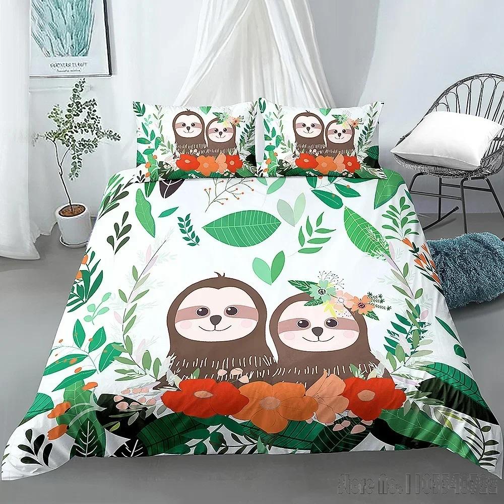 Comforter Decor Cartoon Sloth Printed Love Child Hd Comforter For Kids Bedding Sets Bedclothes Bedroom Decor