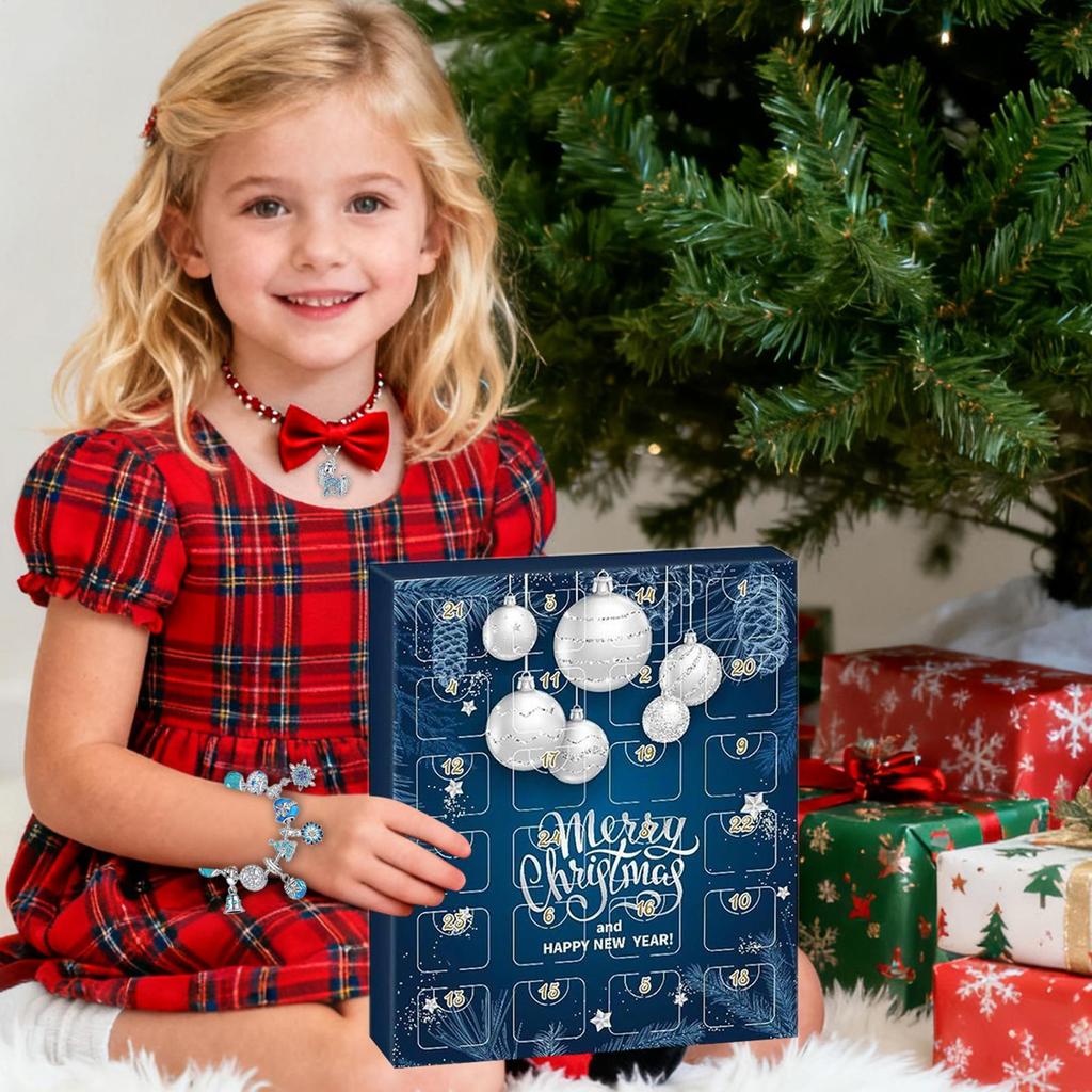 2026 Bracelets Kit Christmas Advent Calendar 24 Days Xmas Countdown Calendar Christmas Teen Calendar Advent Charm Kit for Girls