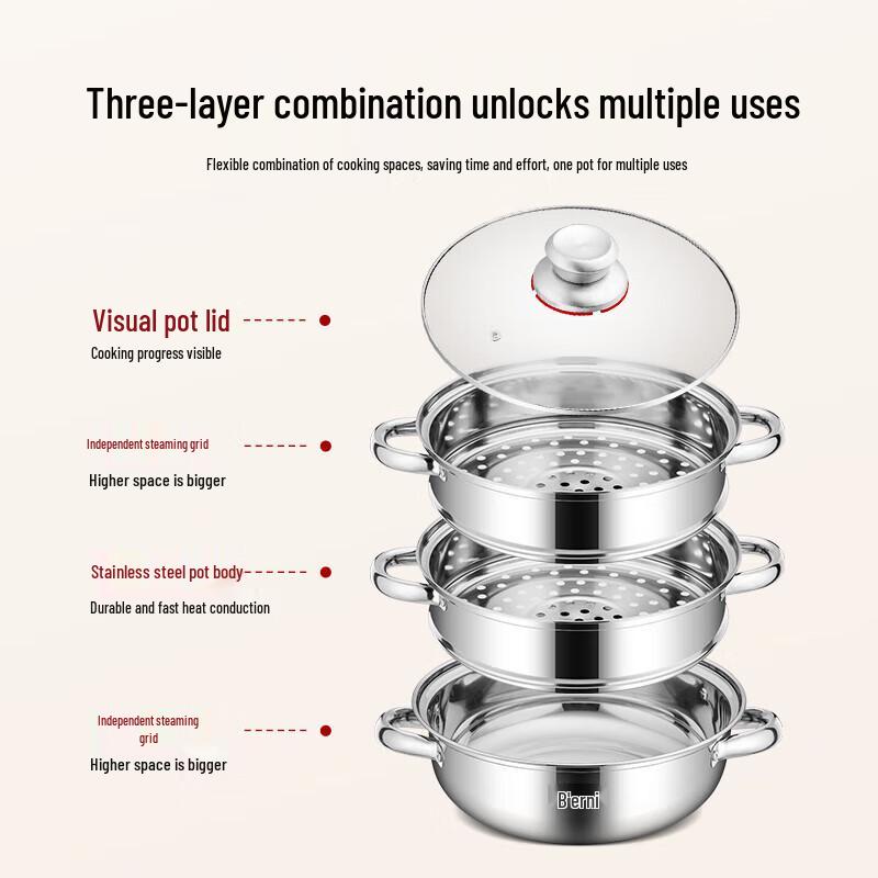 Bernice Norburg 28cm Edelstahl Dampfkochtopf