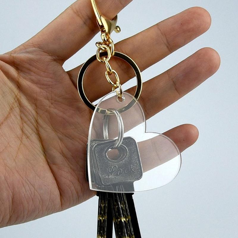 Sublimation Acrylic Heart-shaped Keychain Blank Valentine's Day Jewelry Crafts Party Decoration Accessories