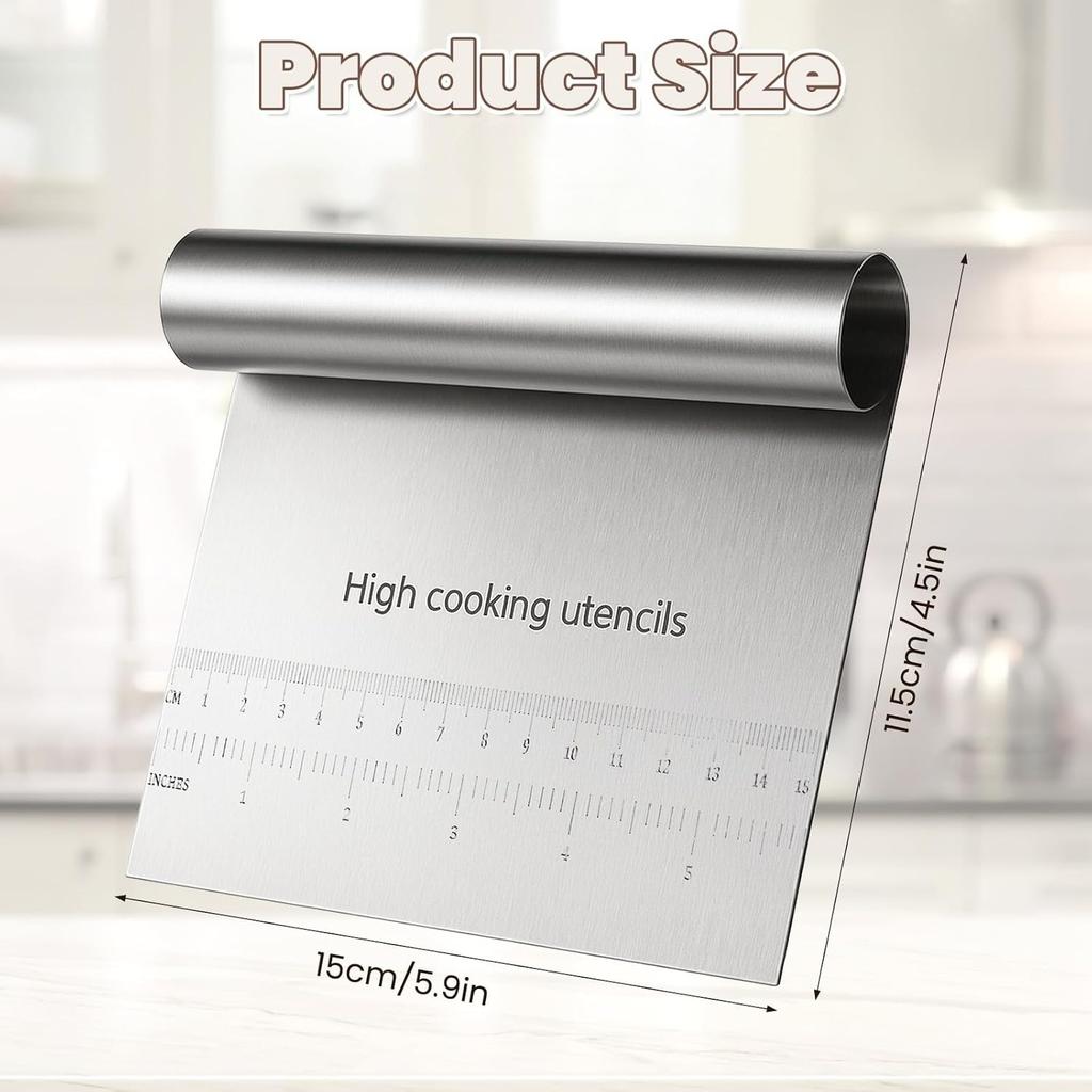 Stainless Steel Pastry Cutter Kitchen Food Scraper Chopper Versatile Kitchen Tool for Butter Baking Bread Cake Pizza and More