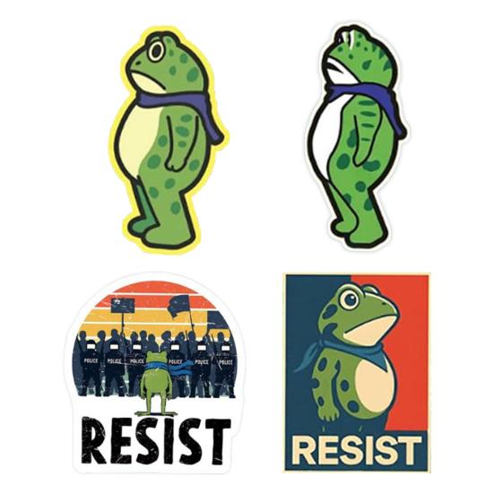 1/5/10/20/50/100Pcs Resist Frog Sticker Waterproof PVC Frog Meme Sticker Cell Phone Laptop Computer Helmet Water Bottle Decorative Animal Decal