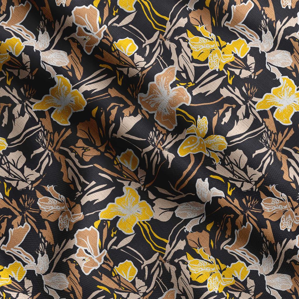 Soimoi Floral Print,  Cotton Cambric, Quilting Fabric Sold by The Yard 42 Inch Wide, Medium Weight Cotton Fabric, Sewing  Supplies,Blue &