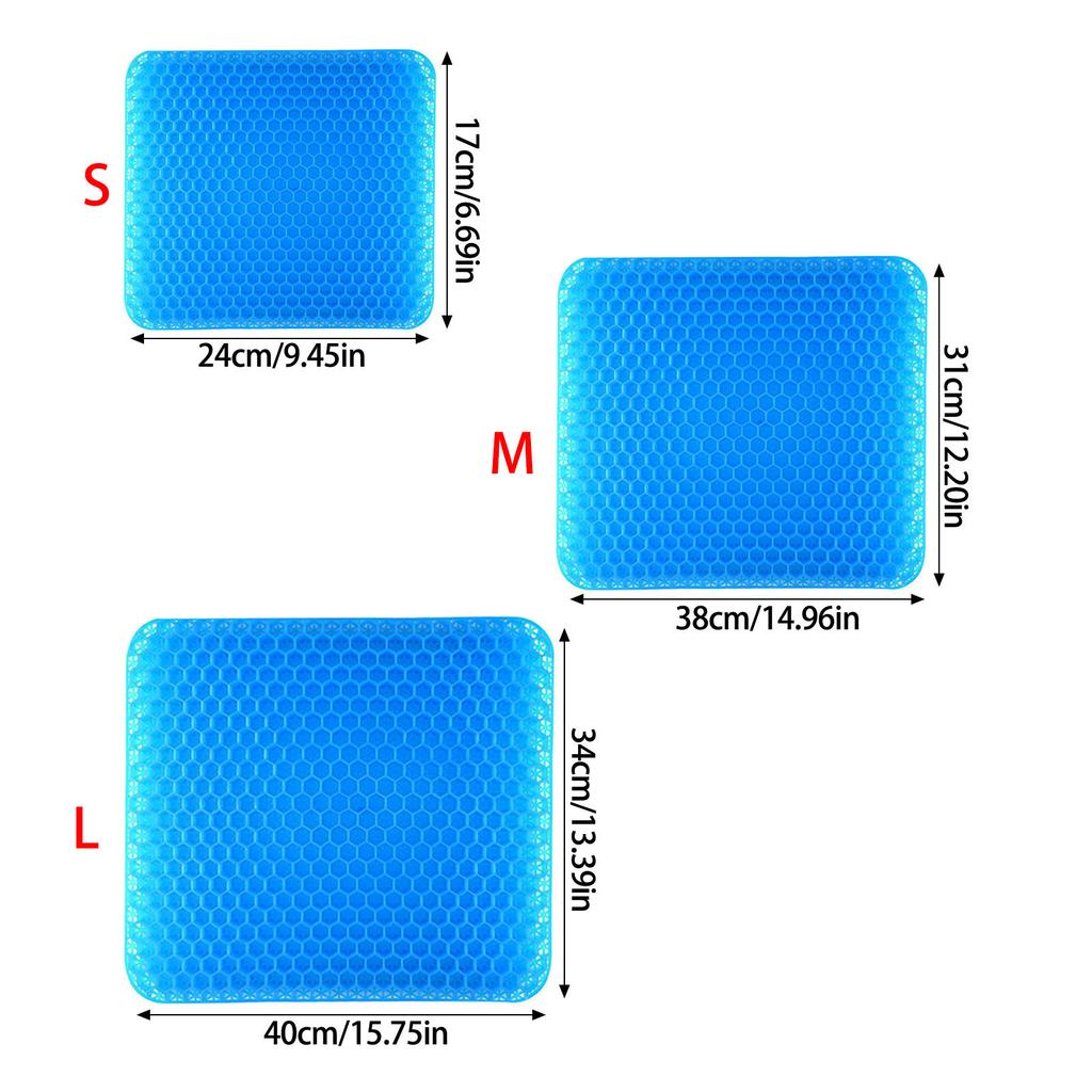 Cooling Gel Seat Cushion with Honeycomb Butt Pad for Comfortable Long Sitting In Cars and Offices