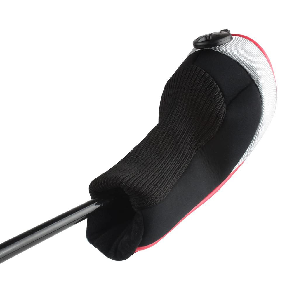 Andux Golf Hybrid Club Set of 2 with Interchangeable Numbered Tags Headcovers, (Black/Red)