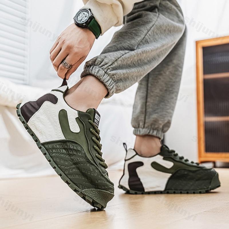 Fashion Men's Fashion Trend Low Top Thick Sole Casual Sports Shoes 2025 Spring Non Slip Comfortable Niche Design Lace Up Chunky sneakers