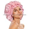 Satin Ribbon Round Silk Sleep Cap with Bowknot: Wide Brim Hair Care and Bath Hat