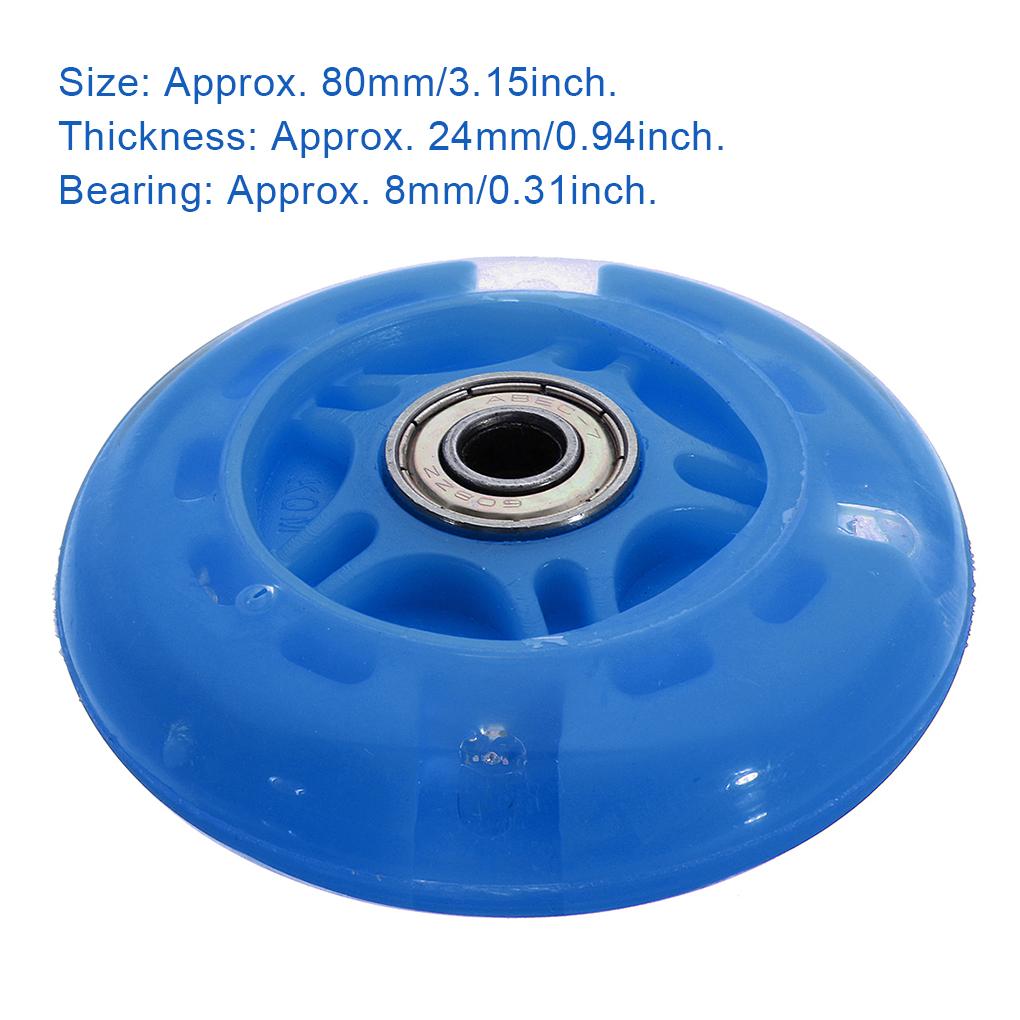 PU Children Scooter Wheel Portable Universal 80mm Repairing Rollerskate Inline Skate Colorful Wheels Part Accessories