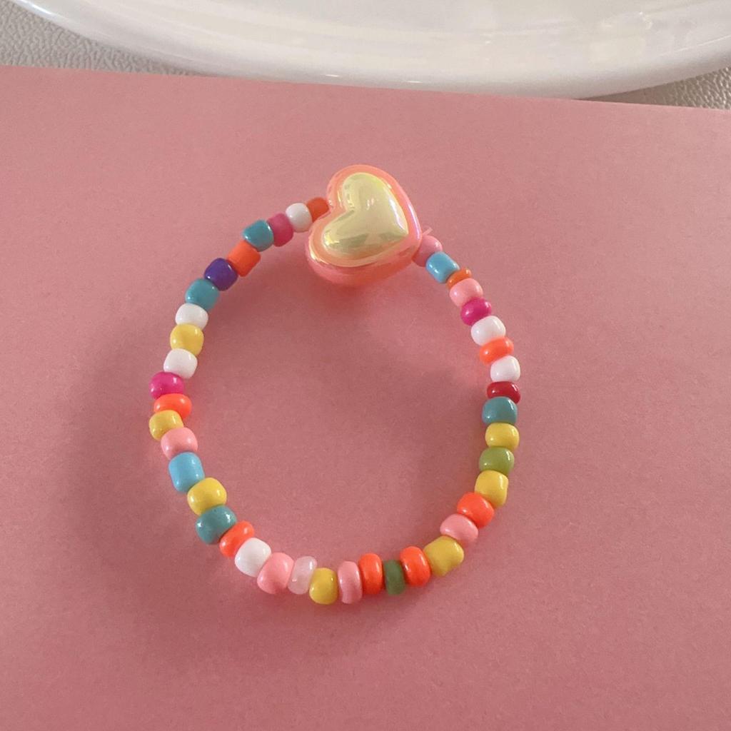 Barevný korálkový náramek s kreslenou princeznou pro děti - roztomilý, kreativní design s cukrovinkami