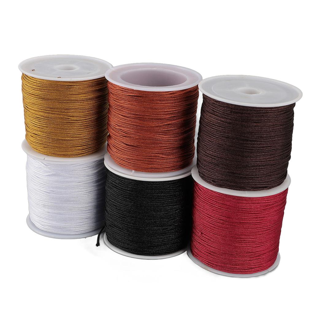 DIY Handcrafted Beading Rope Jewelry Cord 0.8mm Chinese Knot Cord for Friendship Bracelet Xmas Tree