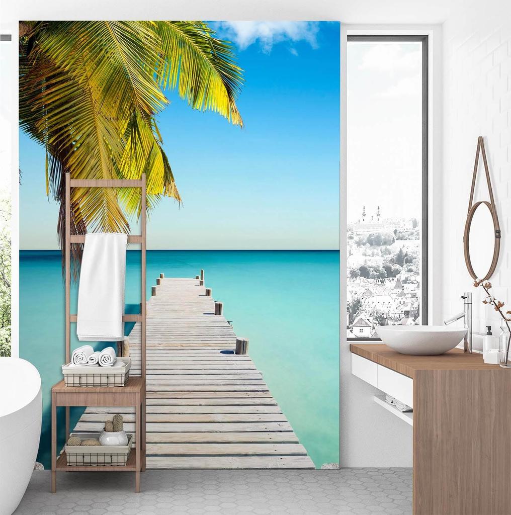 Wallpaper Bridge in the tropical ocean
