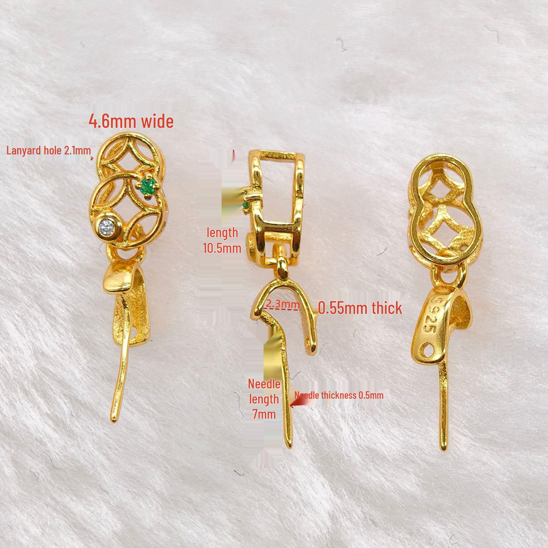 S925 Sterling Silver Buddha Pendant with Double Gold Coin and Jade, Long Needle Clasp Necklace