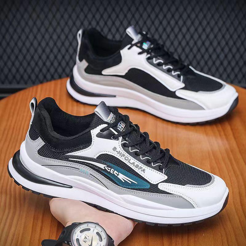 Men's Summer New Breathable Athletic Sneakers, Korean Style Casual Running Shoes, Trendy Fashion Shoes for Students and Men