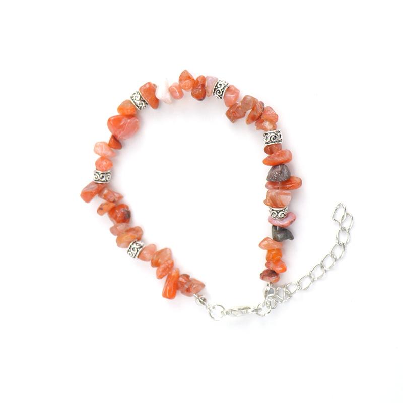 Handmade Beaded Natural Stone Crystal Gravel Alloy Bracelet Bracelet Bracelet Adjustable Multi-Color B28