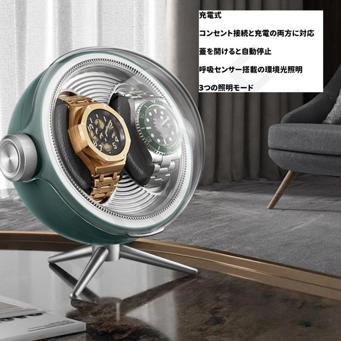 WIOLE Silent Automatic Mechanical Watch, 3-Position Adjustment, Auto-Stop When Case Opened, Ambient Light Sensor (Black, 2-Pack - 3 Speed