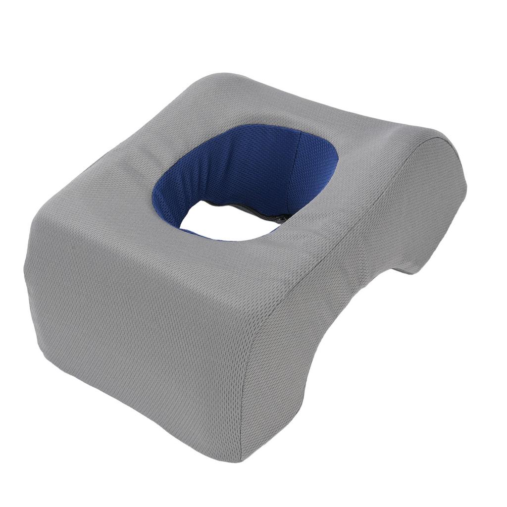 Gesicht nach unten Kissen Weiches Mittelloch Tragbares Gesichts-Kopfstützenkissen Kissen für Schönheitssalon Zuhause Grau