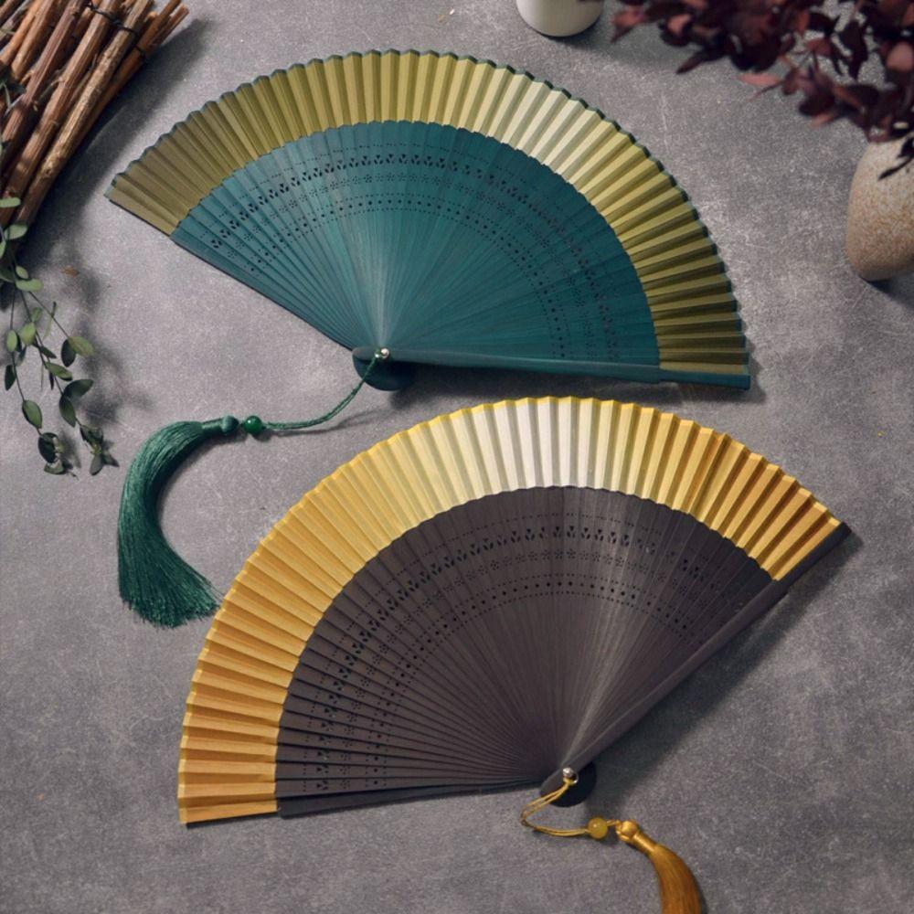 Hollow Carving Retro Hand Fan Portable Dance Fan Elegant Bamboo Folding Fan  Home Decoration
