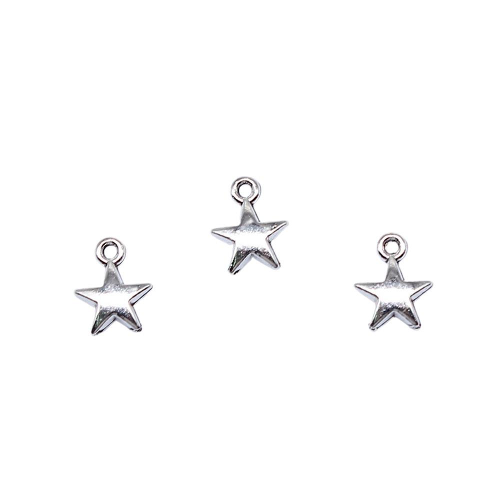 Five-Pointed Star Charms Multi Color Alloy Plain Pendants For Celestial Themed Jewelry