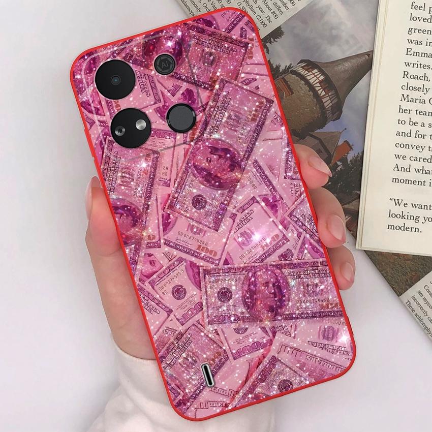 For Itel A04 A05s A16 A18 A23 A25 A26 A17 A33 A56 Phone Case Pretty Bow Pattern Fashion Shell Matte Silicone Anti Drop Protective Covers For Itel Capa