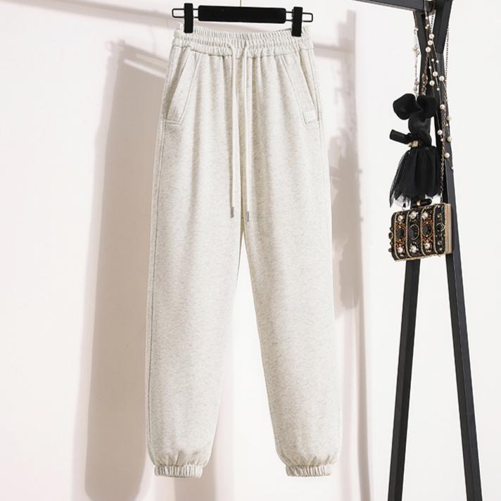 

DIMANAF 2024 Осень Длинные брюки Спортивные брюки Хлопок Женщины Твердые шаровары Пояс Эластичный пояс Свободные брюки Новые One Size чёрный