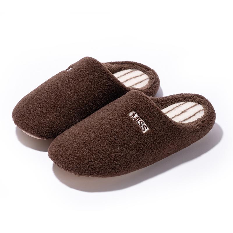 

Бесшумные тапочки зима новые домашние комнатные нескользящие для пола мягкая подошва японские бесшумные бытовые хлопковые швабры весна и осень 40/41 fits (39/40 feet wear) глубокая кофе