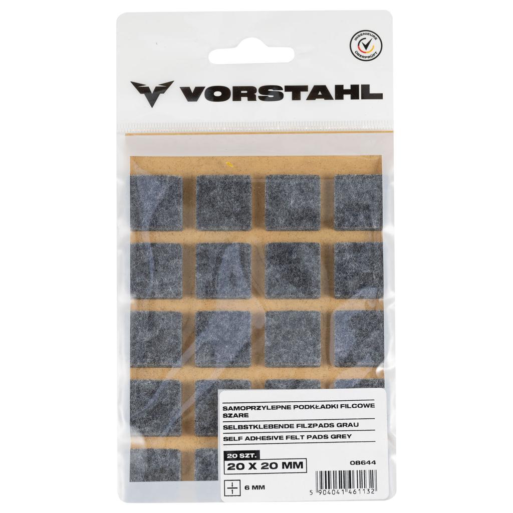 Self-adhesive felt pads gray (set of 20) 20x20mm Vorstahl