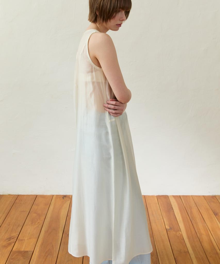 WIOE Refresh Seethrouh Dress_Cream
