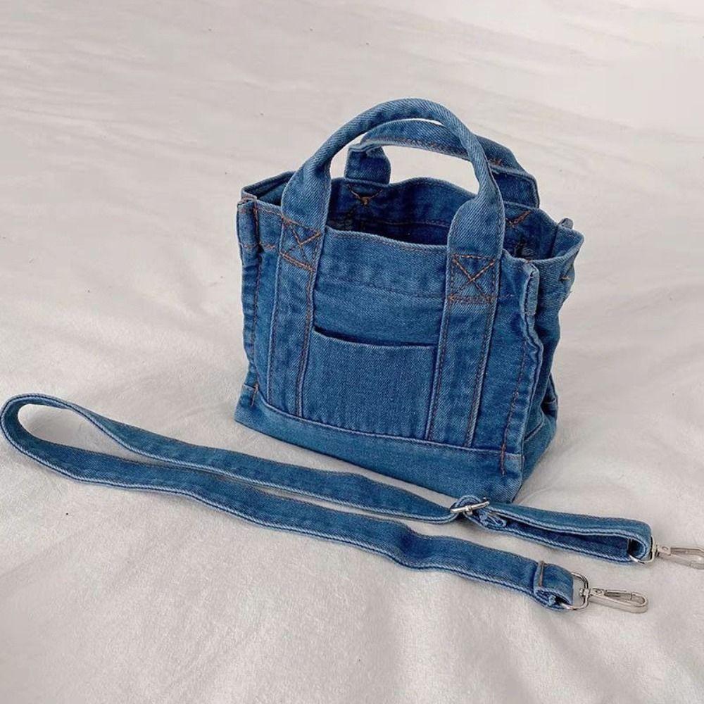 

Cute Single Shoulder Denim Crossbody Bag Casual Korean Style Summer Canvas Bag Handbag Messenger Bag for Girls Ladies бежевий