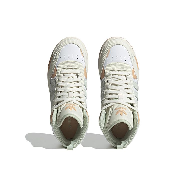 Adidas Originals Post Up Casual Slip Resistant Durable Mid Top Skate Shoes Women Sneakers White Green Yellow IE1902