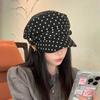Autumn Temperament Versatile Polka Dot Beret Female Korean Retro Literary Painter Hat Woolen Octagonal Hat Newsboy Hat
