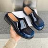 Fashion trend new one-pedal muller shoes bag head boken shoes dress upright versatile leather slippers 91519-J