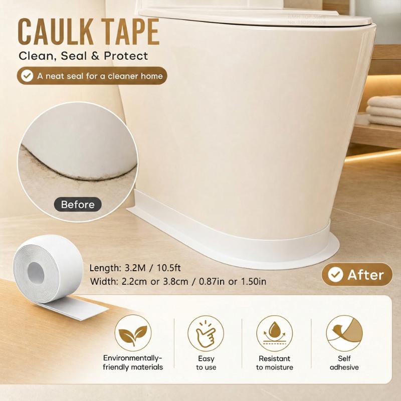 Self Adhesive Caulk Tape Waterproof Flexible Sealing Strip Mildew Free for Bathroom Wall Corner Kitchen Sink Gap