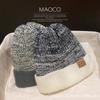 Warm Fashionable Knitted Hat Japanese Versatile With Velvet Ear Protection Hat