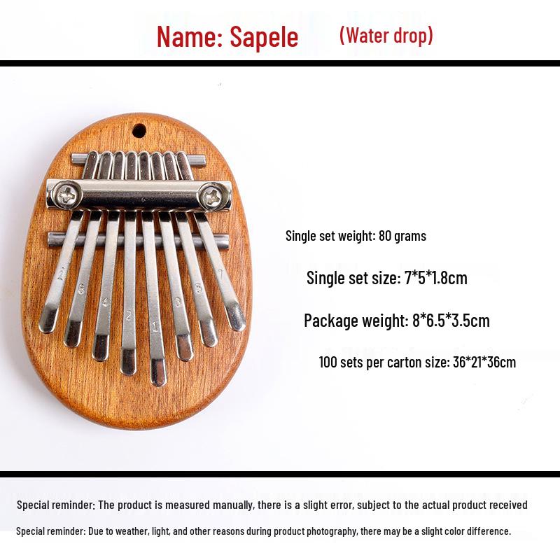 Mini Crystal Kalimba Pendant - 8-Note Thumb Piano Instrument
