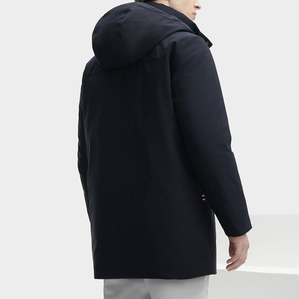 FILA Solid Color Mid-Length Casual Down Jacket Men Outerwear Legendary-Blue F11M341910FNV
