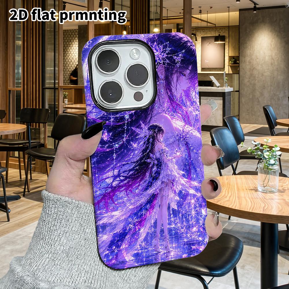 Phone Case: 2D Flat Design Suitable for iPhone 18 17 16 15 14 13 Pro Film Protective Case, Couple Style, Twin Girls, Christmas and Halloween Gifts