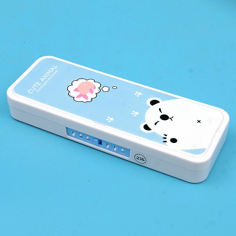 2024 New Cute Primary School Student Stationery Box Children's Multi-Function Lock Stationery Box Kindergarten Pencil Box