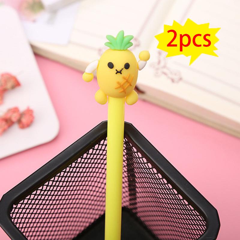 4 Pcs Fruit Face Gel Pens Cartoon Shape Writing Tools Comfortable Grip Kids Stationery School Office Supplies