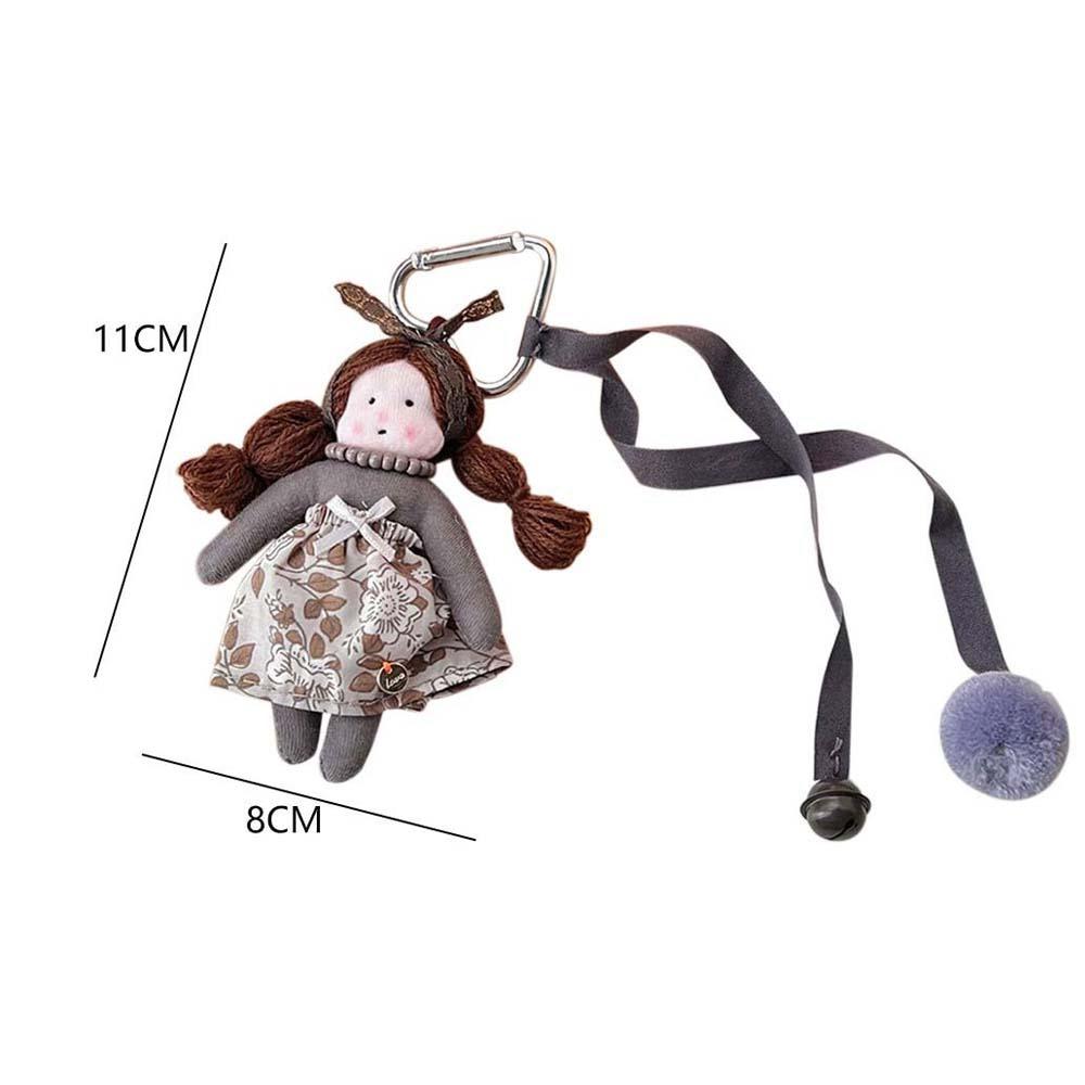 Cloth Floral Dress Dolly Girls Plush Stuffed Doll Cartoon Bag Pendant Backpack Decor