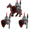 MOC Building Blocks Medieval Character Accessories Warhorses Militiamen Dragons Castles Knights Brick Gifts Toy Helmets Shields