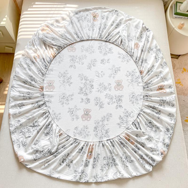 Bettbezug Hautfreundliches Bettlaken Home Elastische Spannbettlaken Bedruckter Matratzenschoner Roupa de Cama (Kein Kissenbezug)